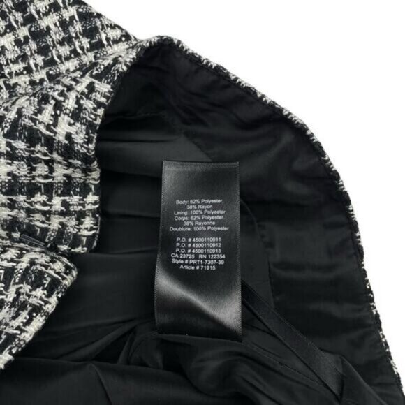 Aritzia Babaton Bryn High Waisted Tweed Mini Skirt In Black Espace Womens Size 4 - Picture 5 of 7